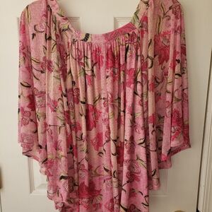 Lane Bryant Pink Floral Blouse